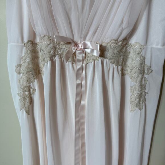 Vintage Van Raalte Babydoll Nightgown Women size 36 Nylon Gown Pink Coquette 60s - Picture 5 of 11
